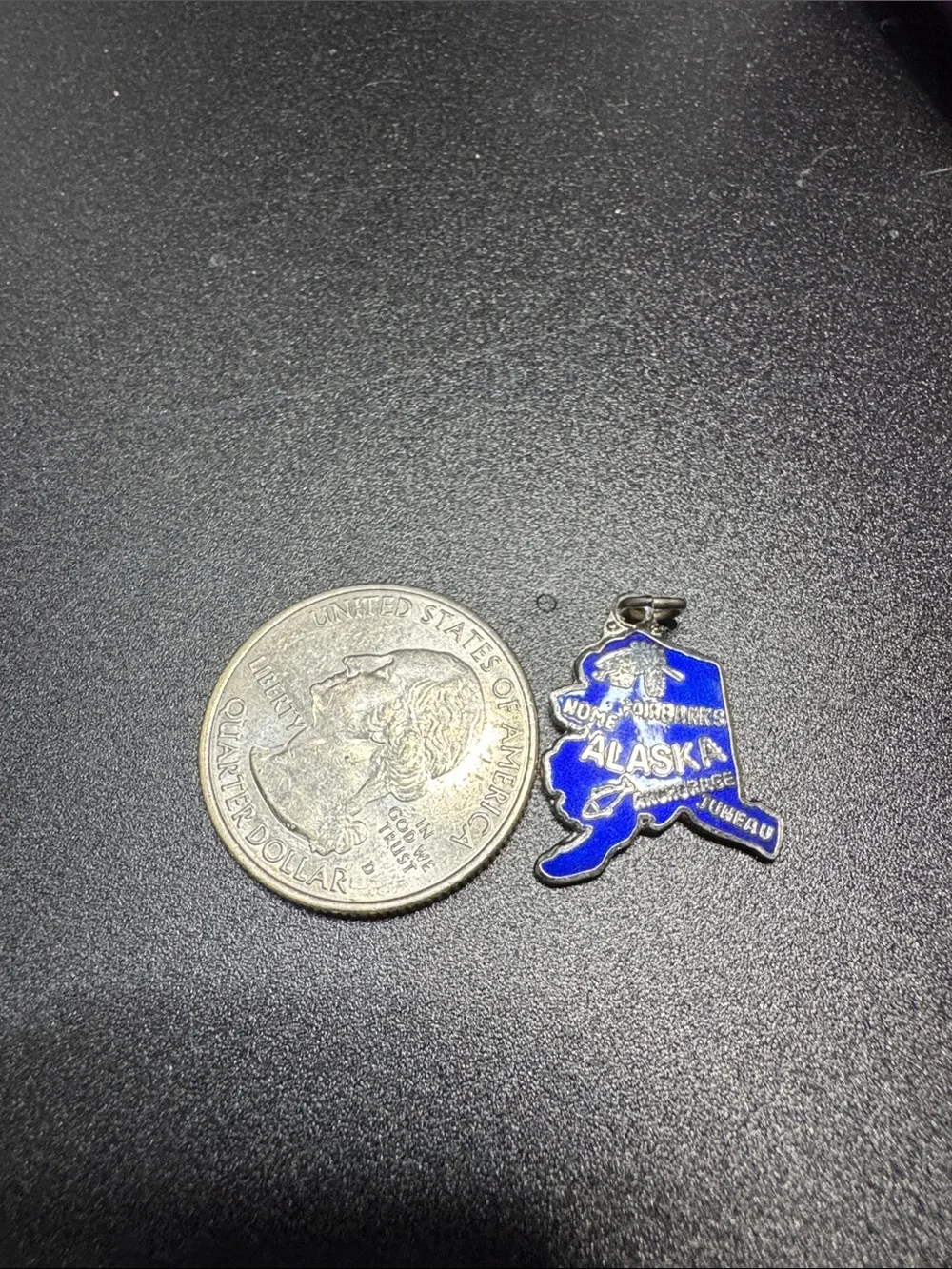 Source Unknown Blue Alaska Enamel Charm Pendant